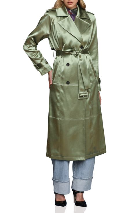 Double Breasted Satin Coat