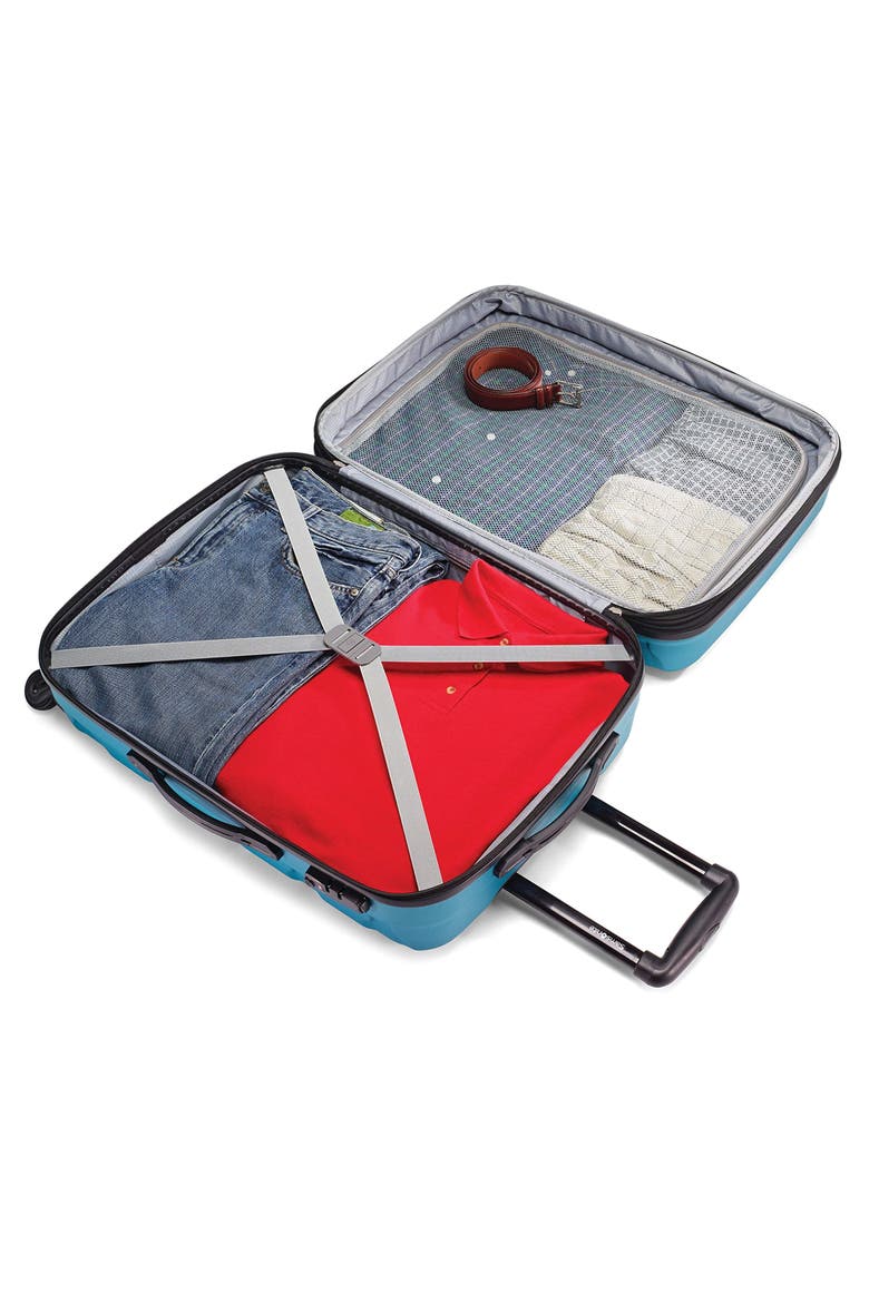 Omni PC Hardside Expandable 24" Medium Checked Spinner Luggage, Alternate, color, Caribbean Blue