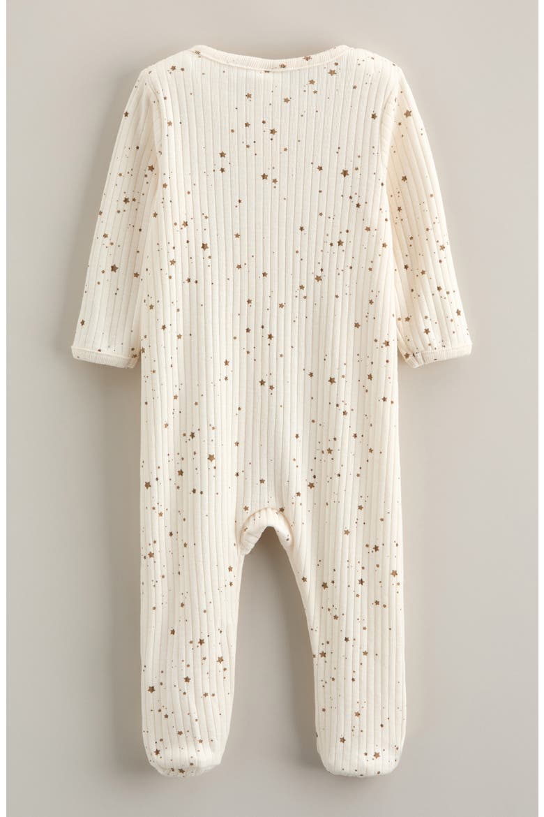 Rib Zip Footie, Alternate, color, IVORY- TAN DUSK STARS