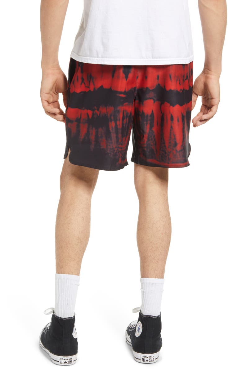 PLEASURES Teeth Tie Dye Workout Shorts, Alternate, color, 