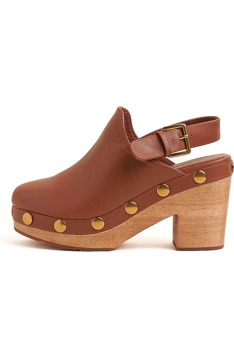 Charlotte Stone Hari Platform Slingback Studded Clog, Alternate, color, Luggage