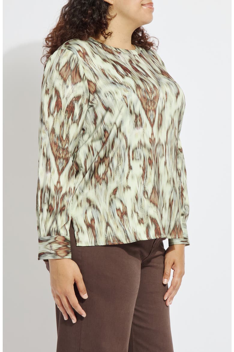 Tanni Crewneck Satin Top, Alternate, color, WOODLAND PAISLEY