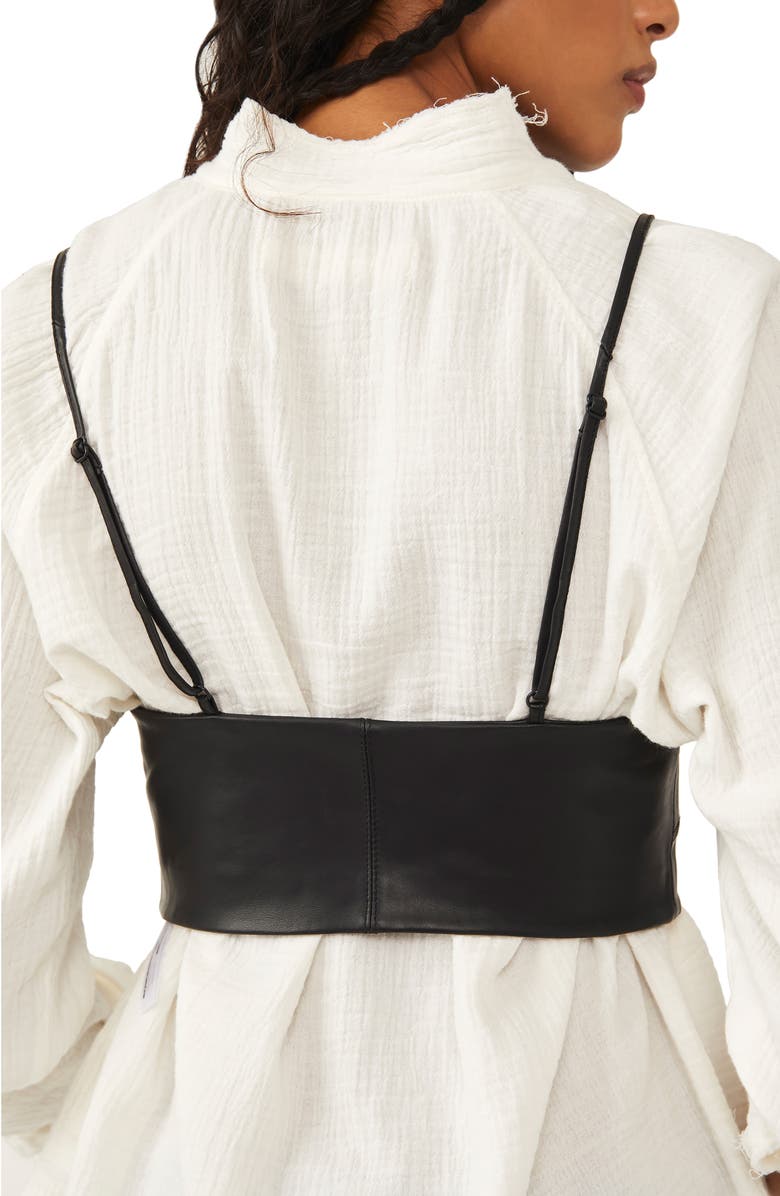 Free People Leather Corset Belt, Alternate, color, 