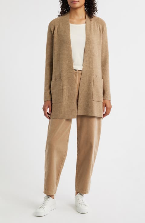 Raglan Sleeve Wool Cardigan