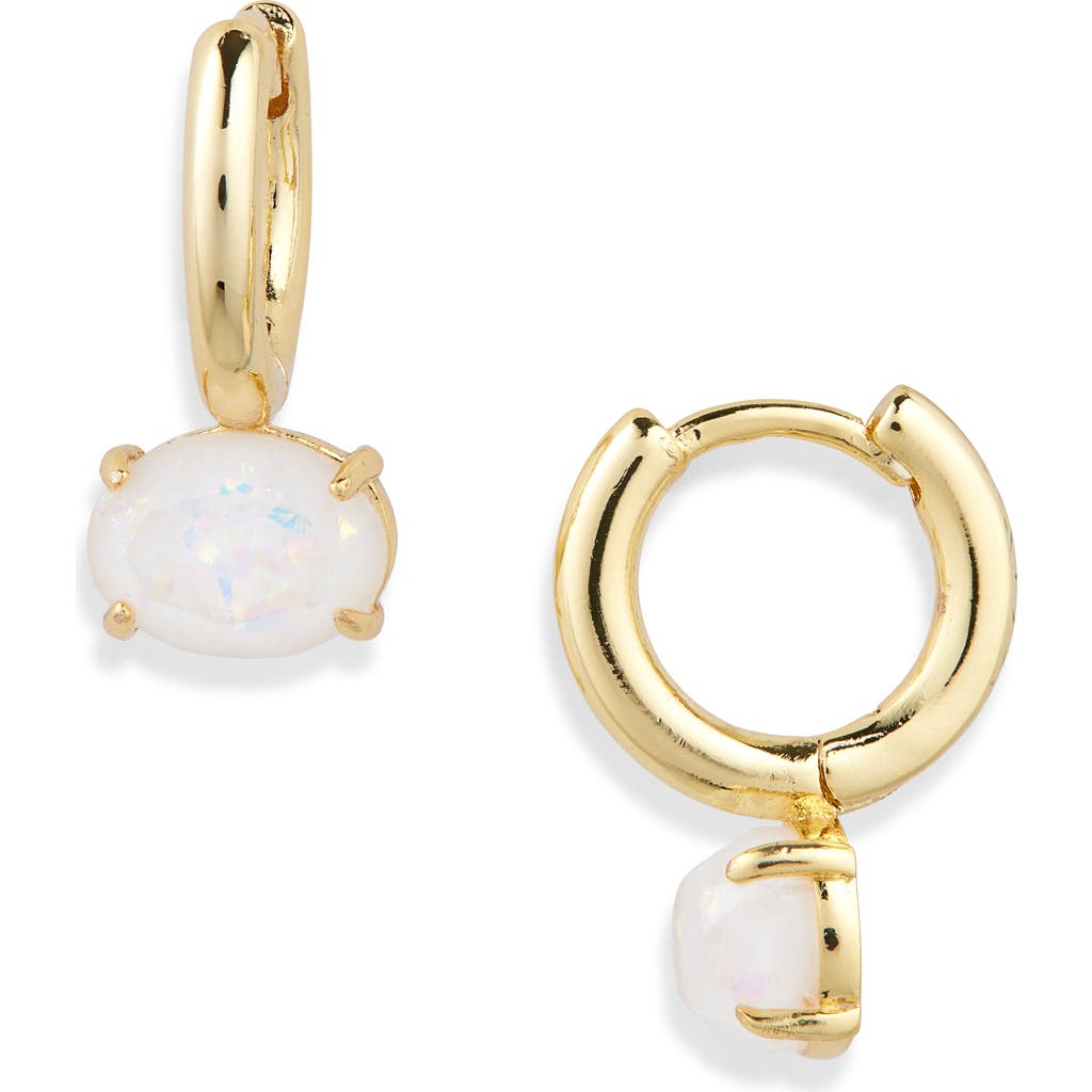 Nordstrom Demi Fine Oval Stone Huggie Hoop Earrings