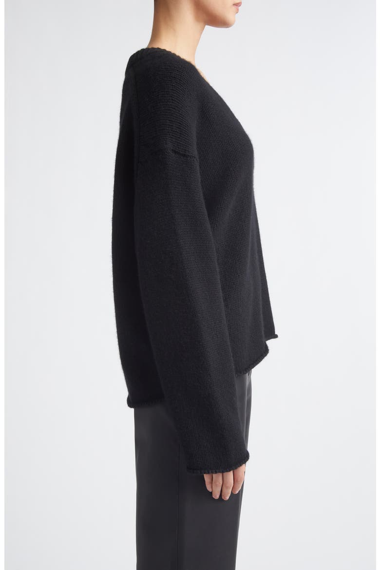Derry Cashmere U-Neck Sweater, Alternate, color, BLACK