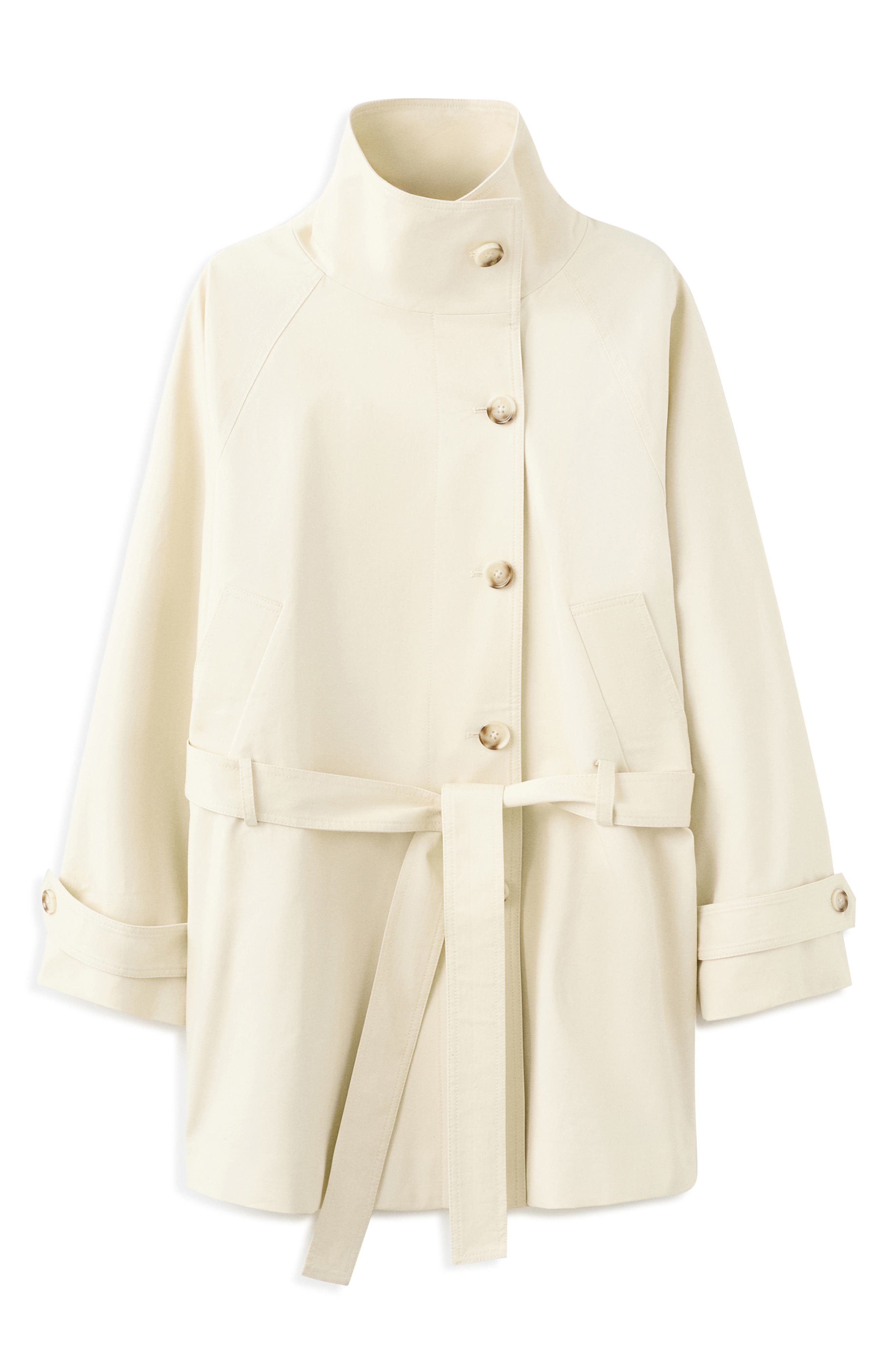 Funnel Neck Belted Trench Coat - image 4