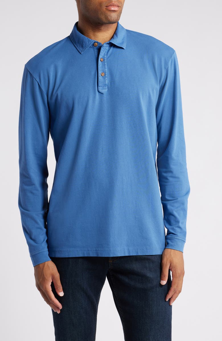 Peter Millar Lava Wash Long Sleeve Pima Cotton Polo, Main, color,