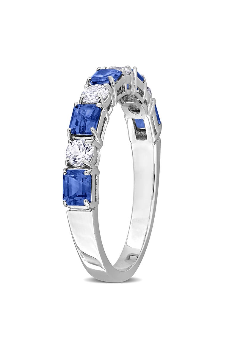 Blue & White Sapphire Semi-Eternity Ring 14k, Alternate, color, Sapphire
