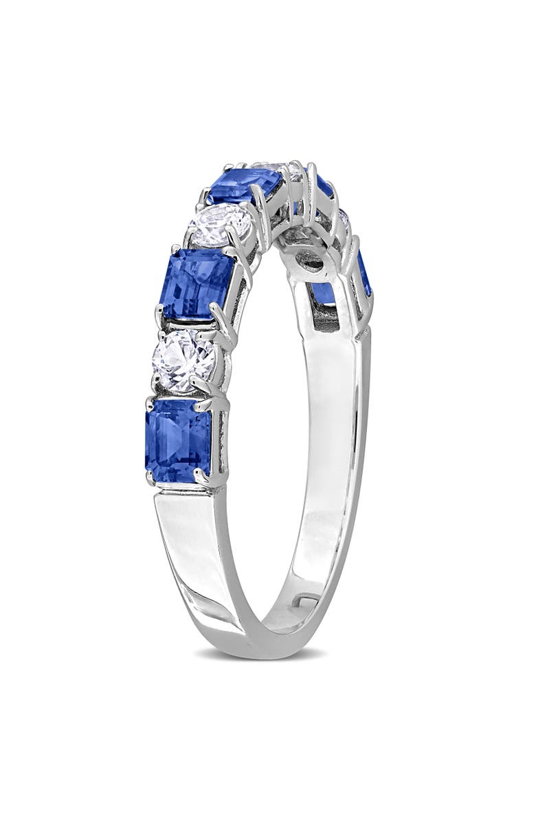 Julianna B. Blue & White Sapphire Semi-Eternity Ring 14k, Alternate, color, 