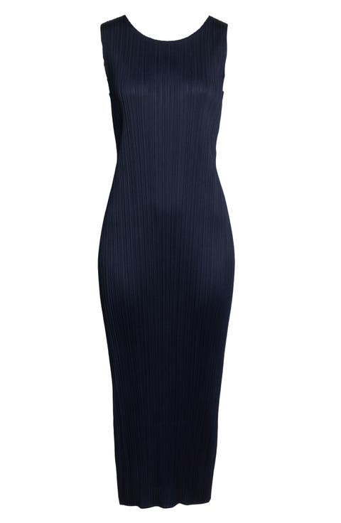 New Colorful Basics 4 Pleated Sleeveless Dress