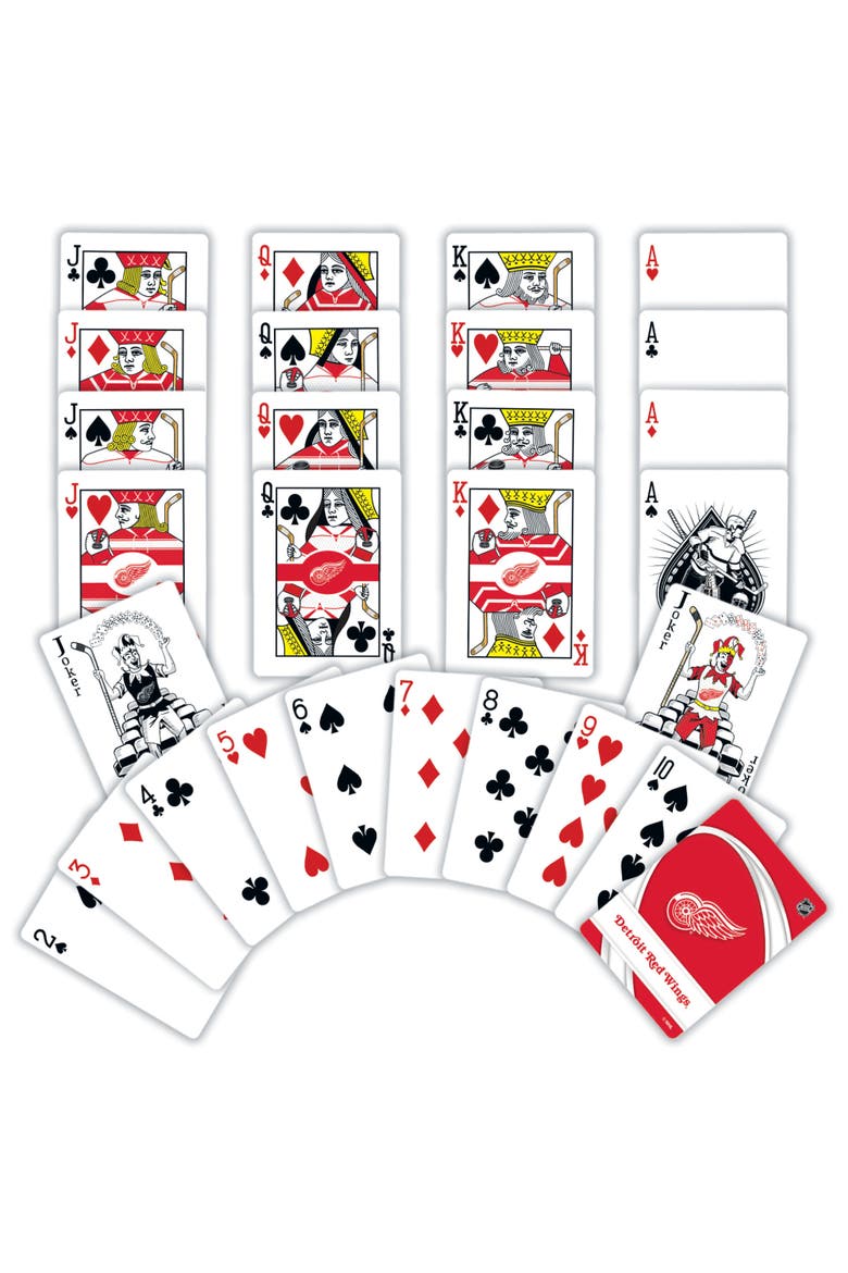 Detroit Red Wings Playing Cards, Alternate, color, Multicolor