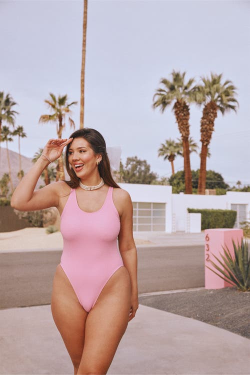 B Swim Brigitte One Piece Swimsuit In Blushing Bride Lurex