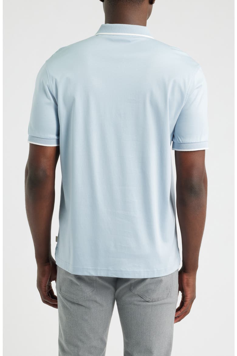 Pima Cotton Quarter Zip Polo, Alternate, color, HAZY BLUE