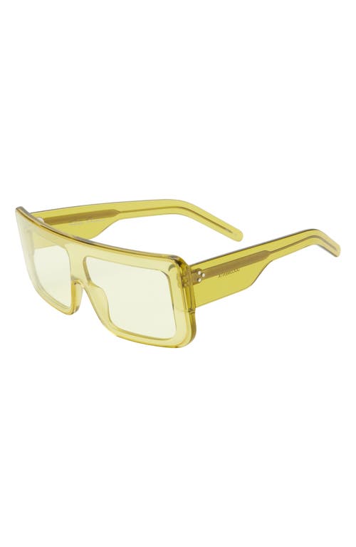 Rick Owens Documenta Flat Top Shield Sunglasses In Yellow