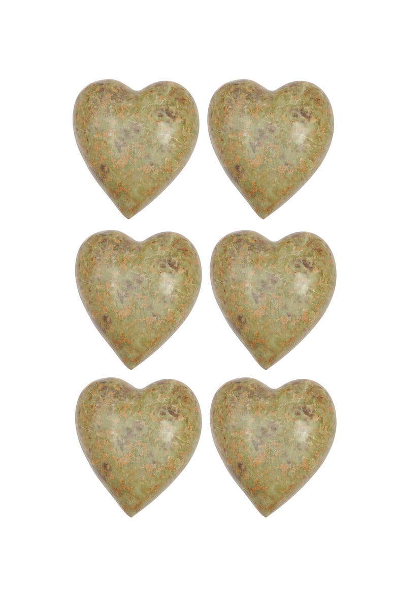 Soapstone Decorative Heart Figurines, Main, color, Beige