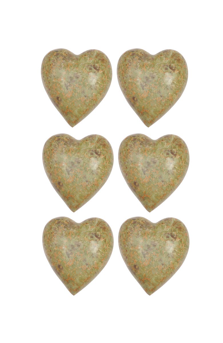 Storied Home Soapstone Decorative Heart Figurines, Main, color, 