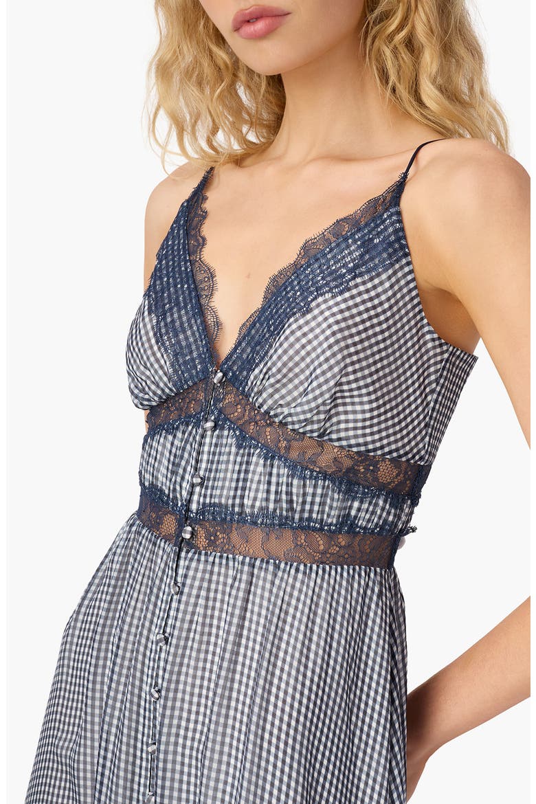 Janaya Chiffon Maxi Sundress, Alternate, color, BLUE GINGHAM