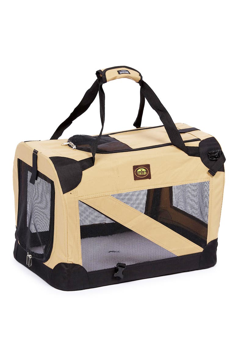 Folding Zippered 360 Vista View Dog Carrier - Medium, Main, color, KHAKI