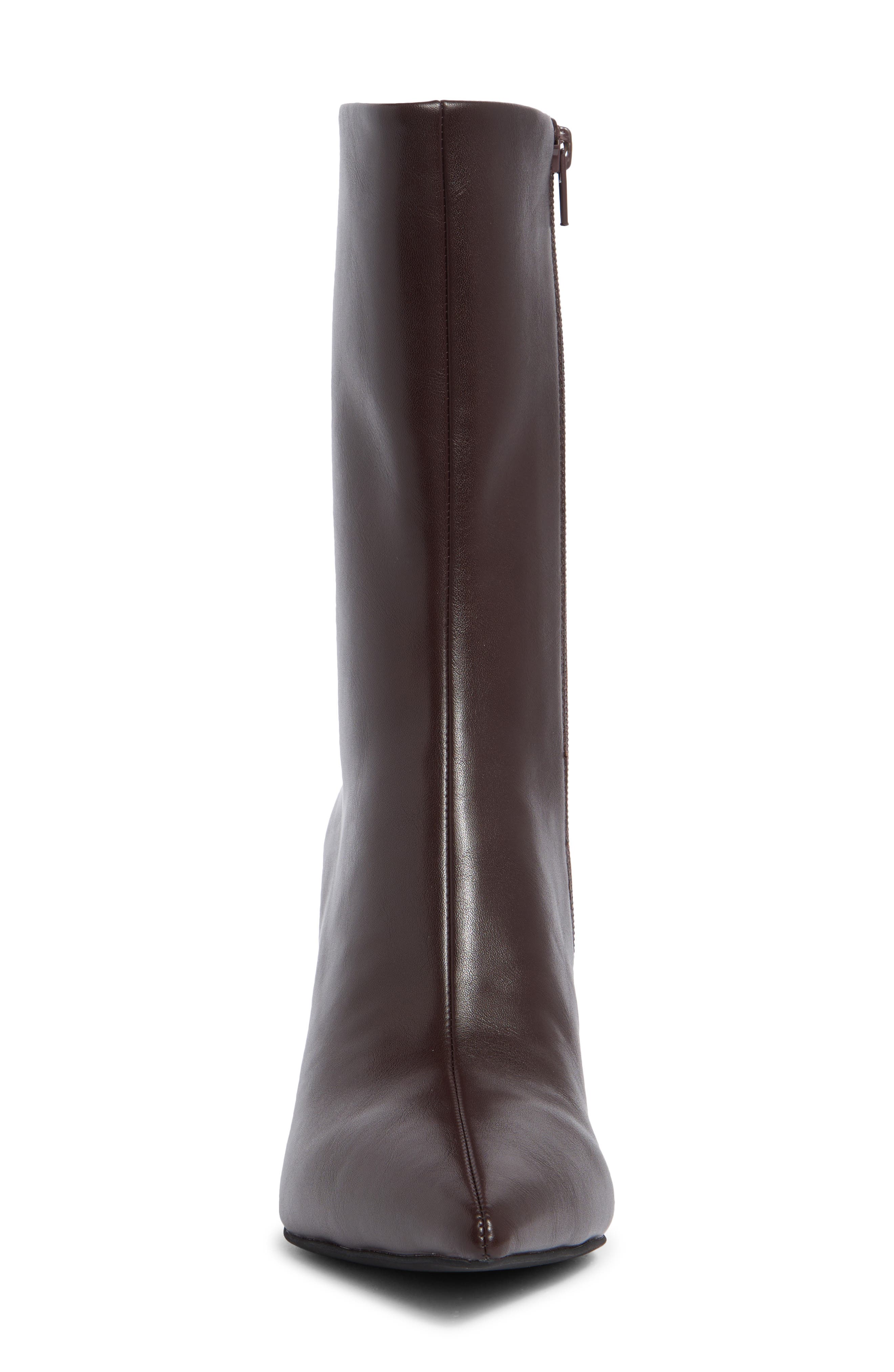 Everynite Pointed Toe Faux Leather Bootie, Alternate, color, COFFEE