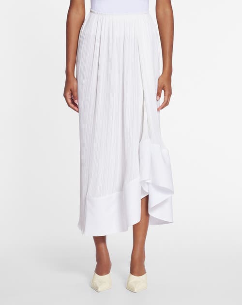 Lanvin Pleated High Waist Midi Skirt In Off White