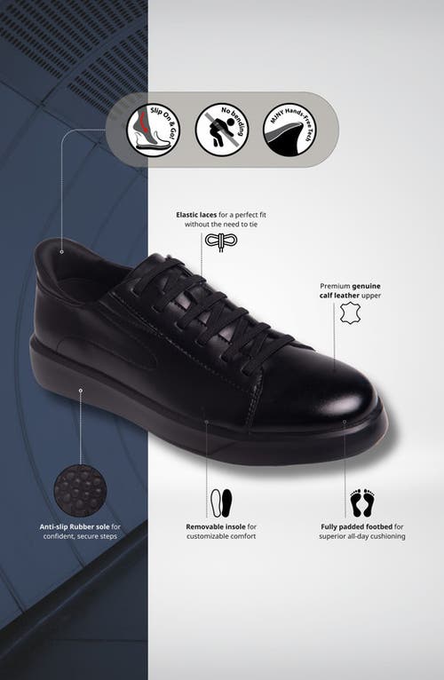 Marc Joseph New York River St Hands-free Slip On Technology Leather Fashion Sneakers In Black