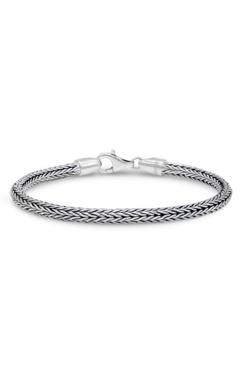Gender Inclusive Sterling Silver Foxtail Round 4mm Chain Bracelet