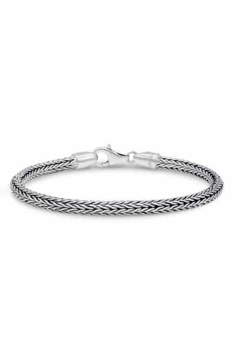DEVATA Gender Inclusive Sterling Silver Foxtail Round 4mm Chain Bracelet
