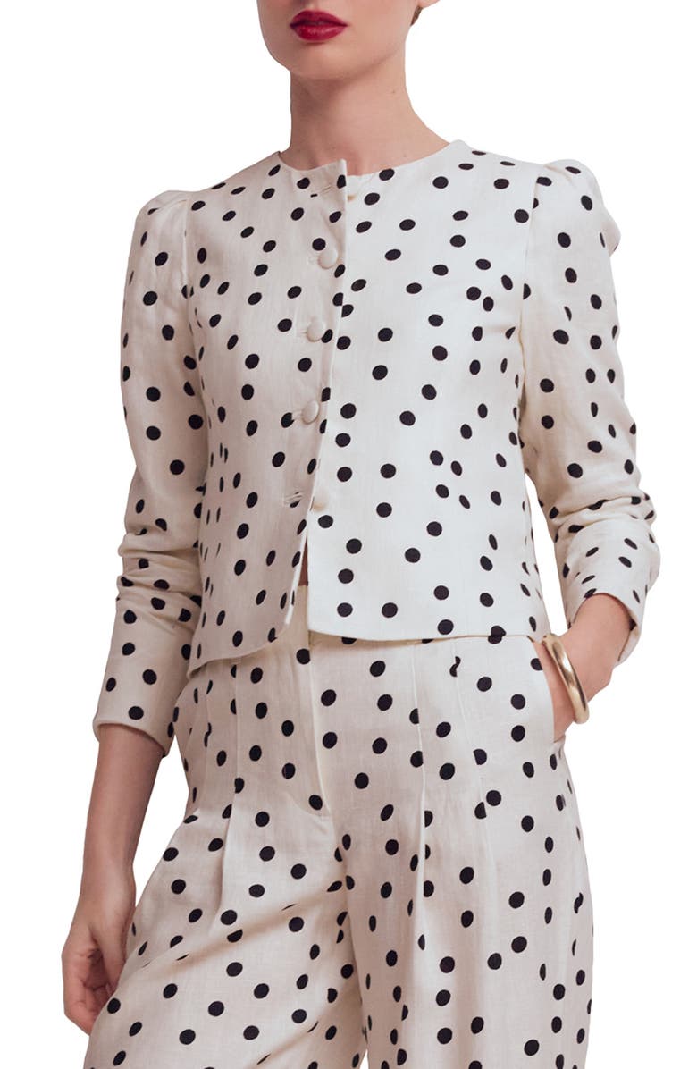 Boden Salisbury Jacket, Main, color, Ivory/ Painted Dot