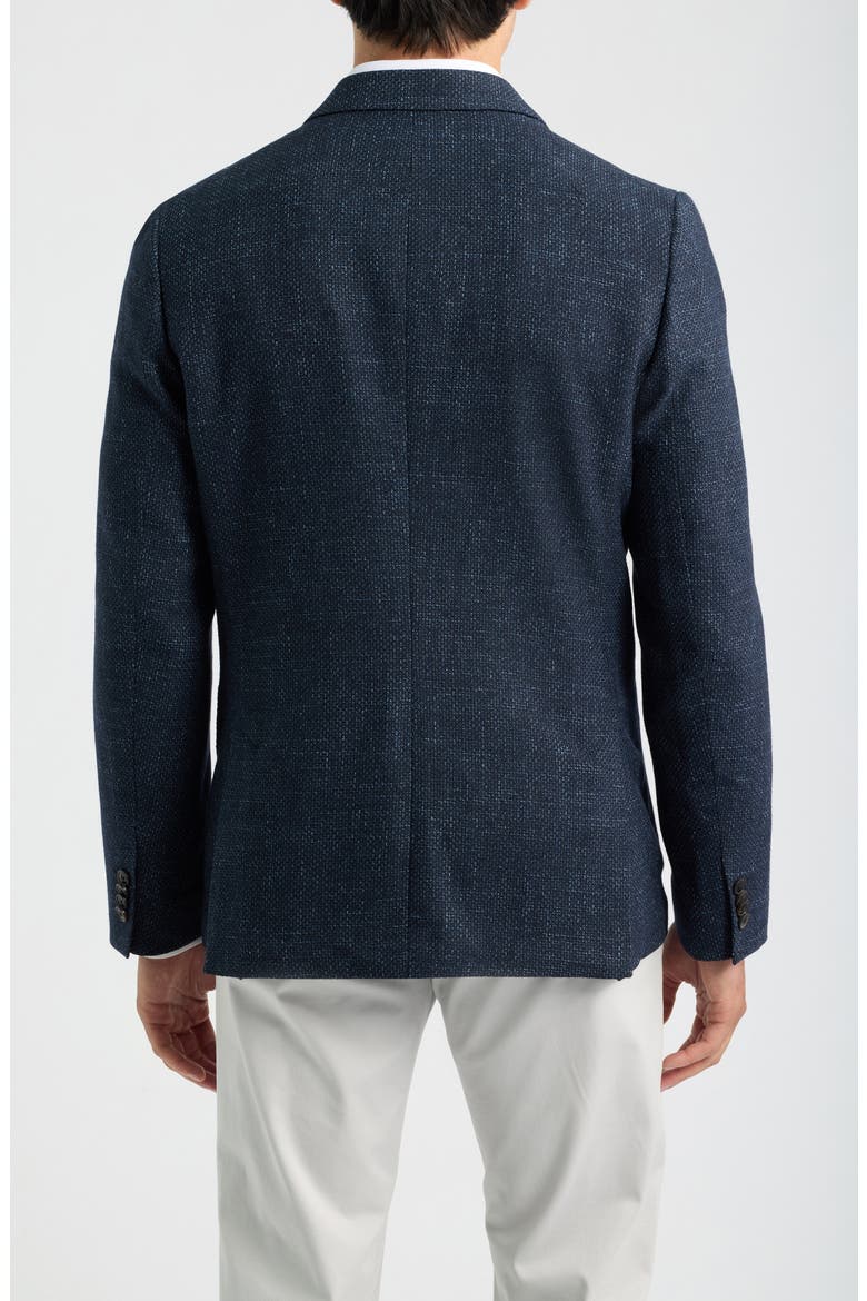 Navy Slub Wool & Cotton Blend Sport Coat, Alternate, color, VERY DARK NAVY