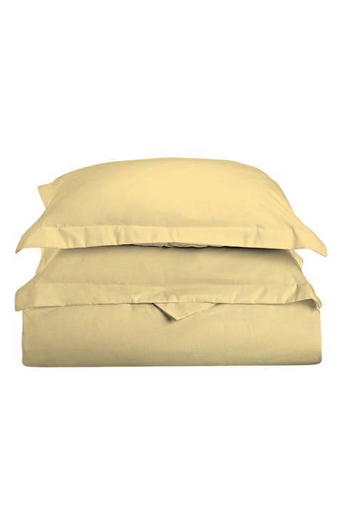 Solid Yellow Microfiber Duvet Cover Set