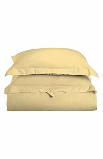 Luxury Home Solid Yellow Microfiber Duvet Cover Set