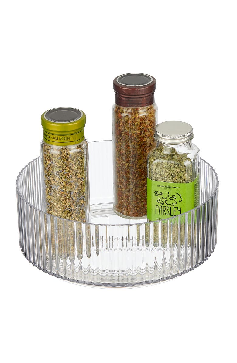 mDesign Fluted Lazy Susan Turntable Spinner for Kitchen and Bathroom, Main, color, 