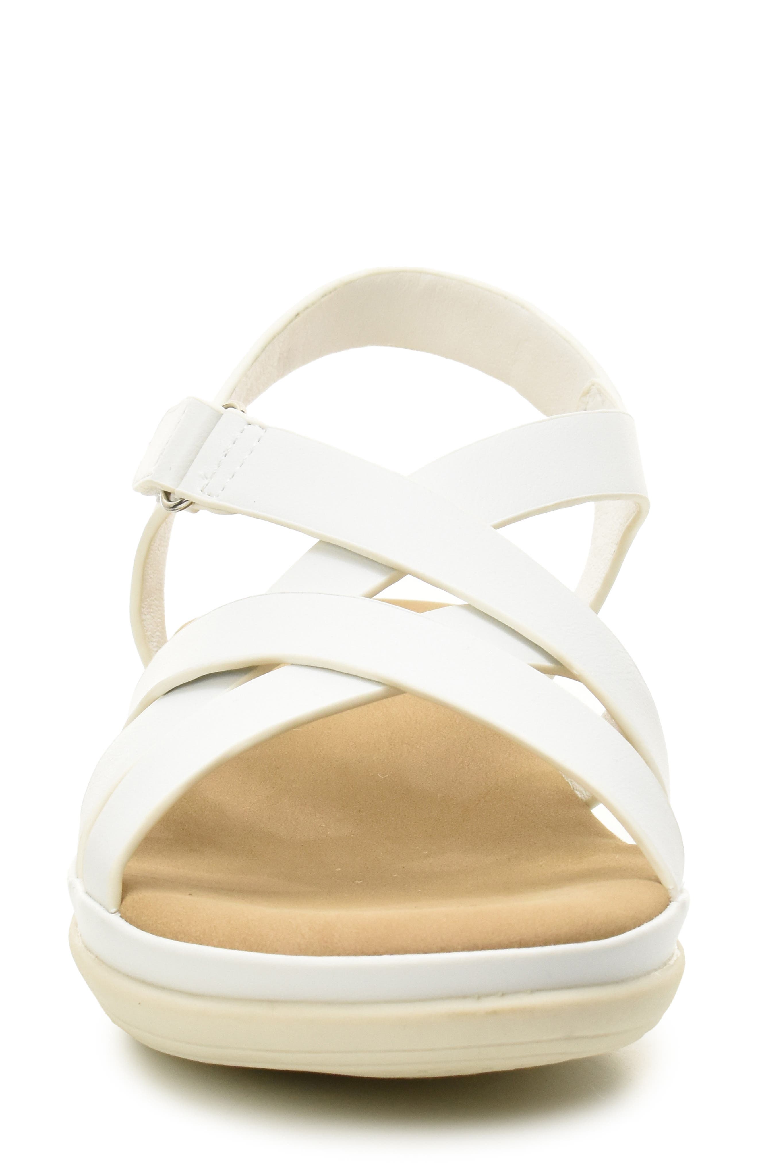 Taryn Rose Lasercut Slide Sandal, Alternate, color, White
