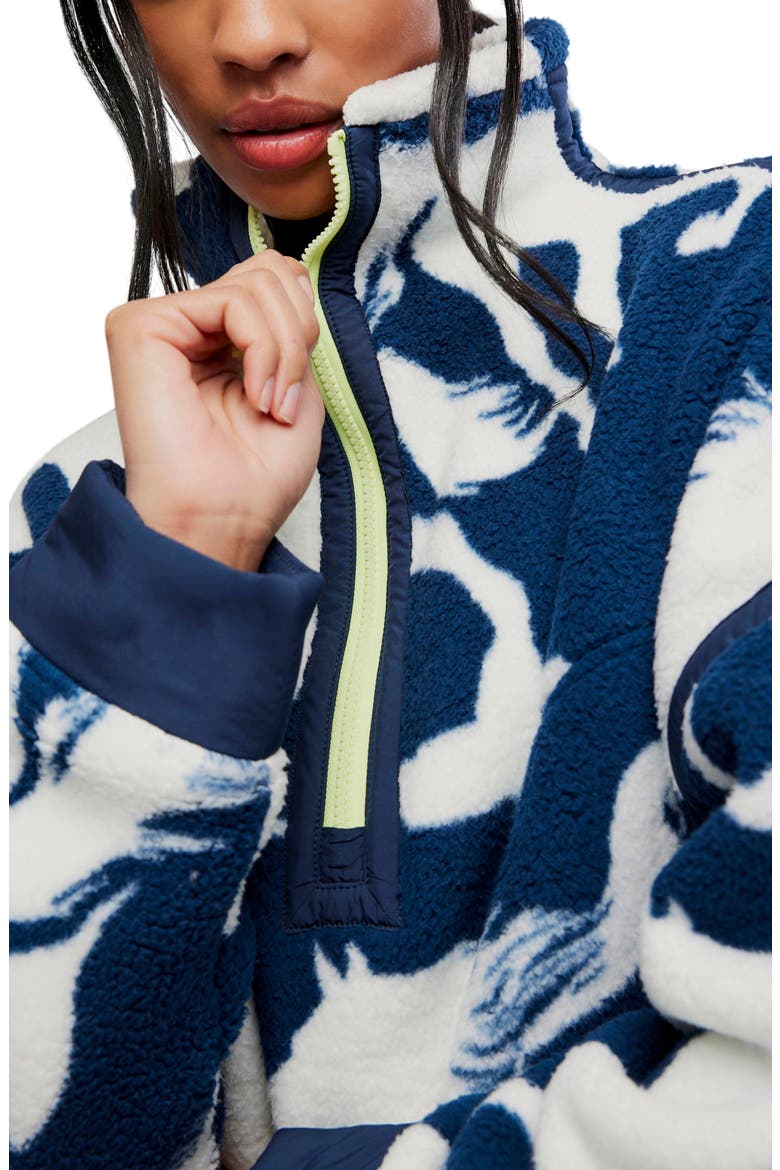 FP Movement Mountain High Quarter Zip Top, Alternate, color, WILD HORSES NAVY COM