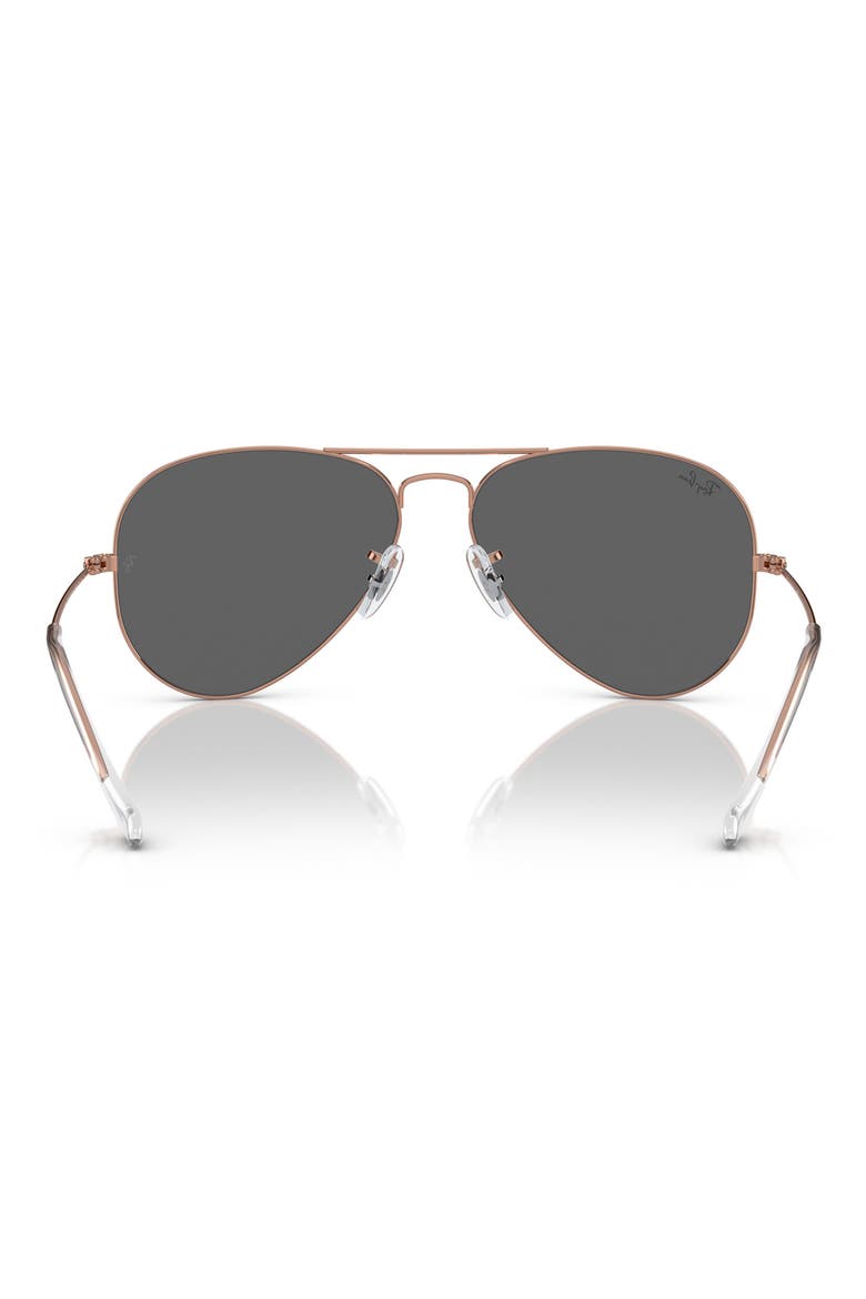 55mm Pilot Aviator Sunglasses, Alternate, color, DARK GREY