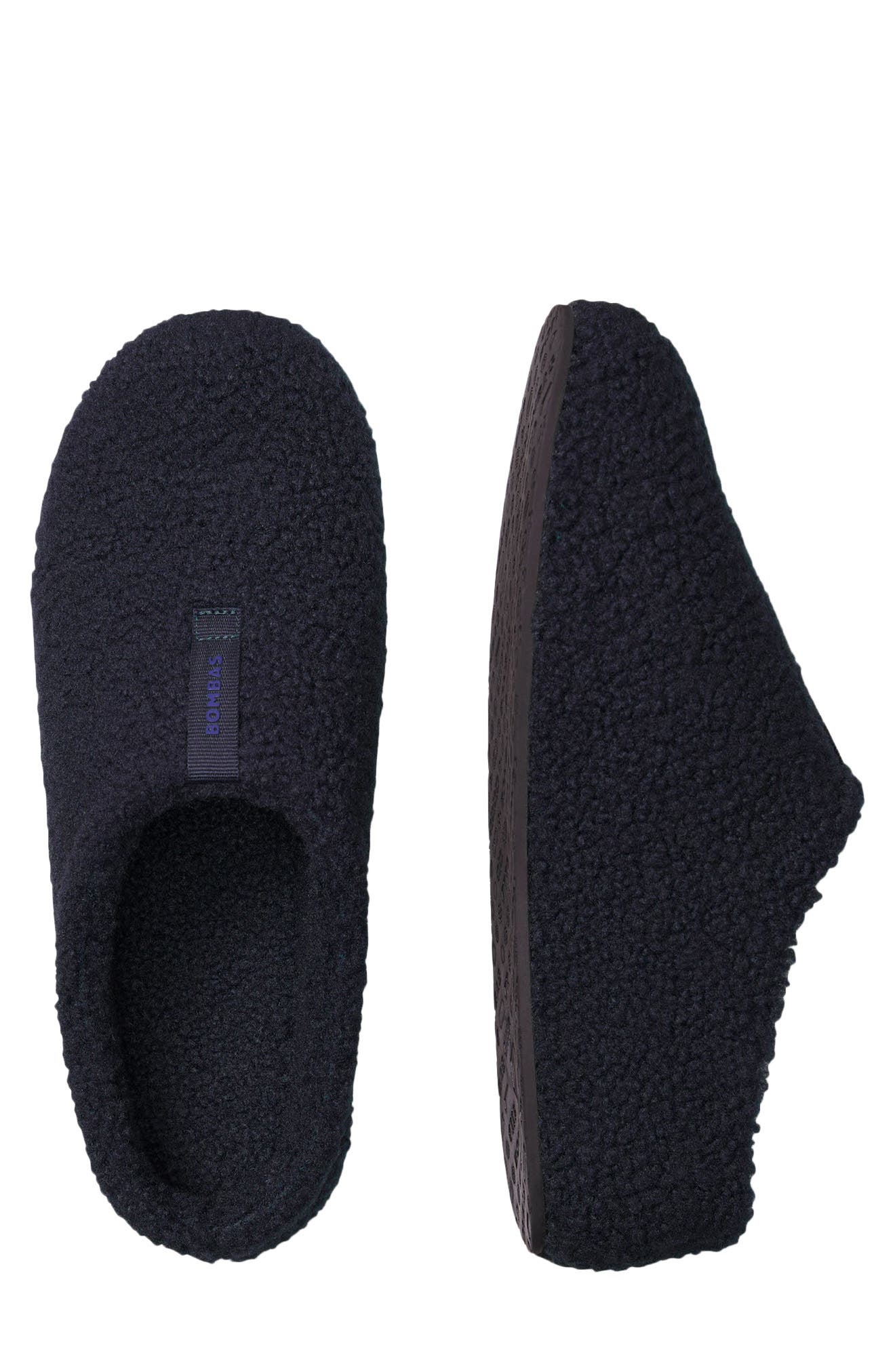 Sunday Faux Fur Slipper, Alternate, color, NAVY