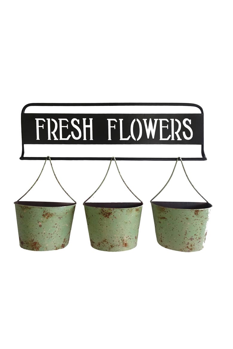 Fresh Flowers Wall Planters, Main, color, Green