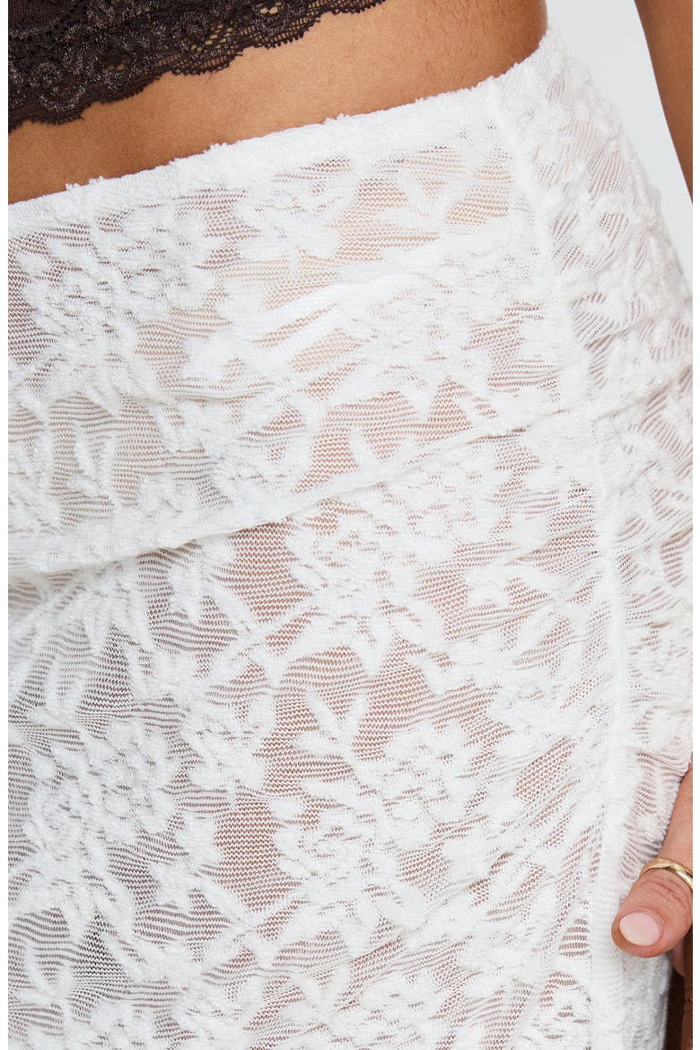 Toscani Frilled Lace Midi Skirt, Alternate, color, WHITE