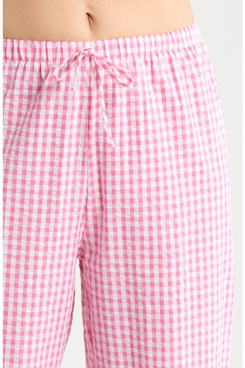 Gingham Seersucker Cami Pajamas, Alternate, color, PINK COMBO