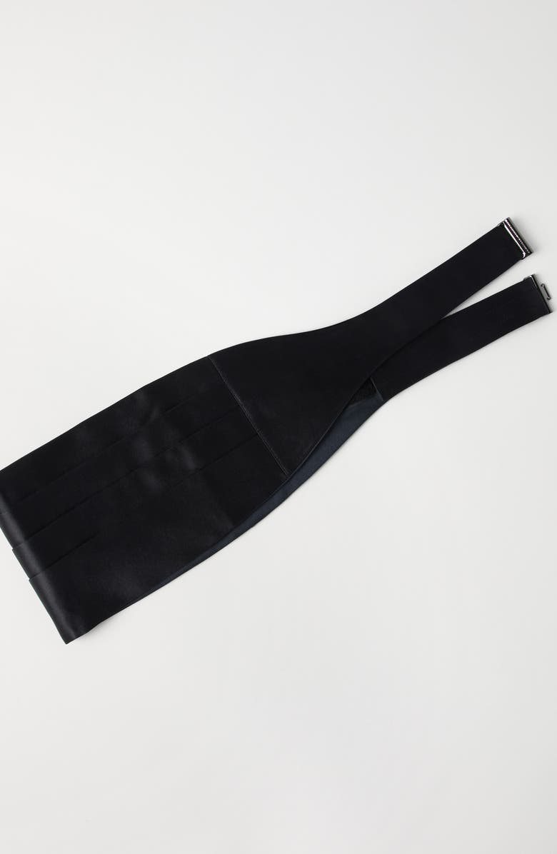 Brunello Cucinelli Silk and cotton satin cummerbund, Alternate, color,