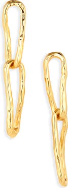 Karine Sultan Organic Links Linear Drop Earrings