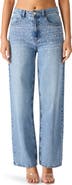 Steve Madden Taylor Crystal Embellished Straight Leg Jeans