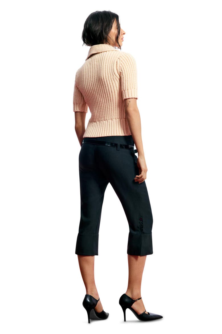 Short Sleeve Cotton Blend Cardigan, Alternate, color, BEIGE