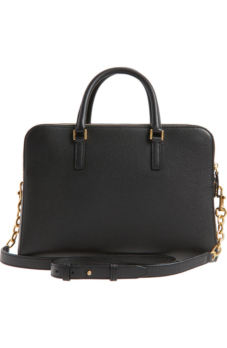 Tory Burch Georgia Double Zip Pebbled Leather Satchel, Alternate, color,