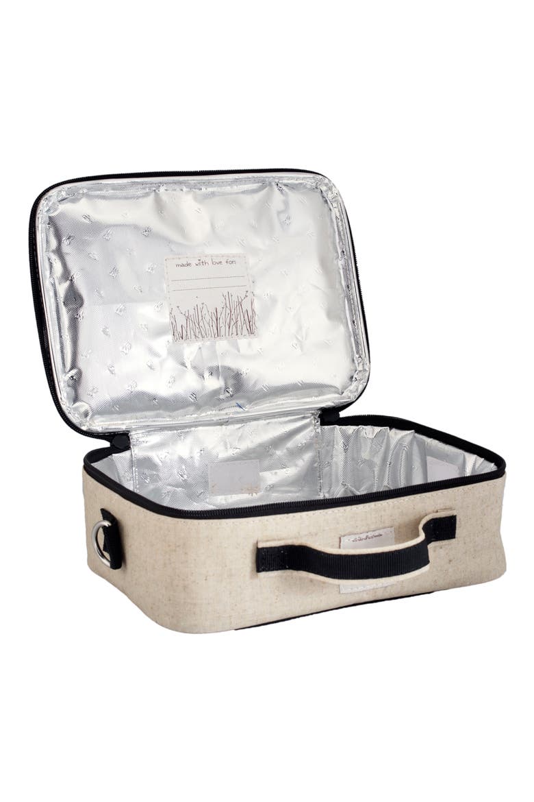 Insulated Canvas Lunch Box, Alternate, color, BLACK