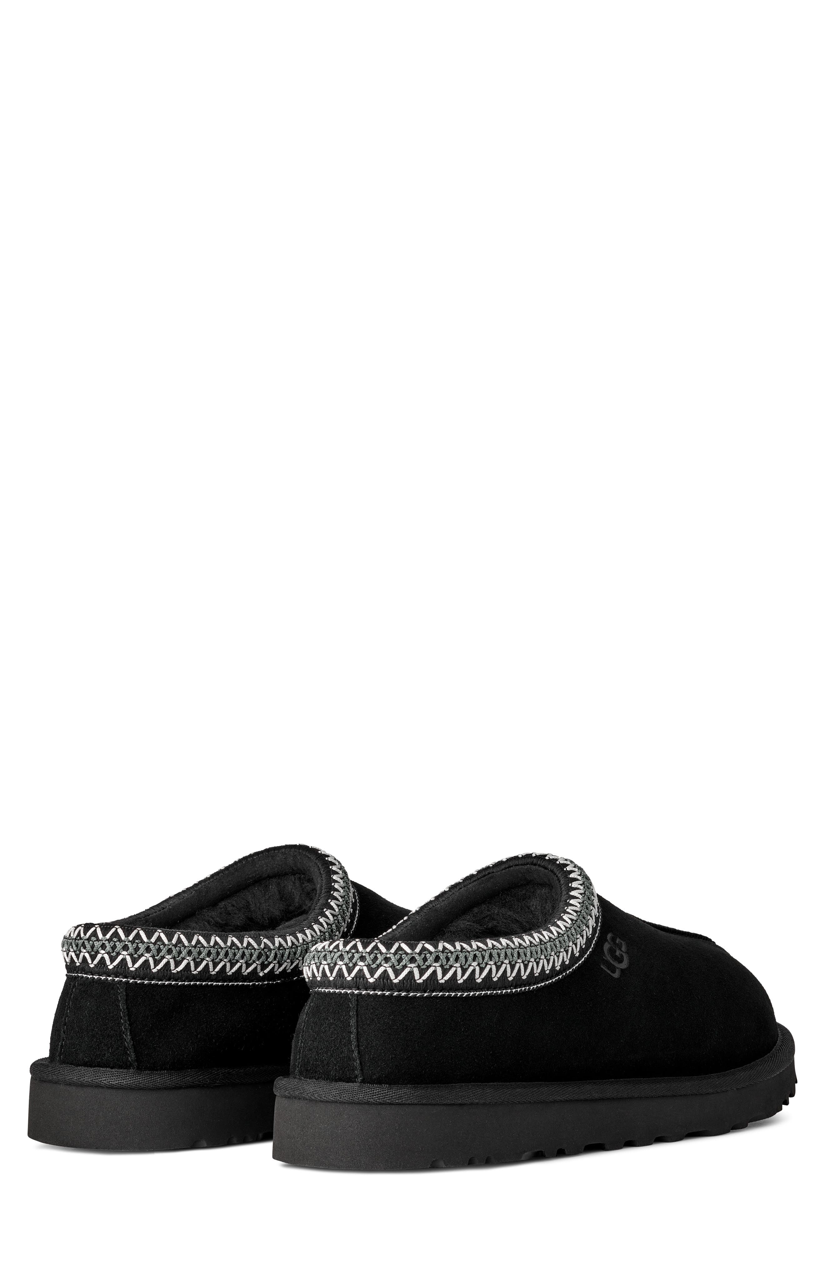 UGG Black Suede Tasmen Slippers with Woven Trim Men Size 7 UGG Men main image 3