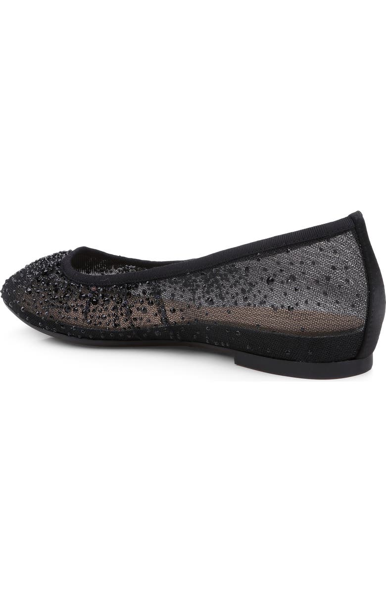 Jewel Badgley Mischka Nuala Embellished Flat, Alternate, color, Black