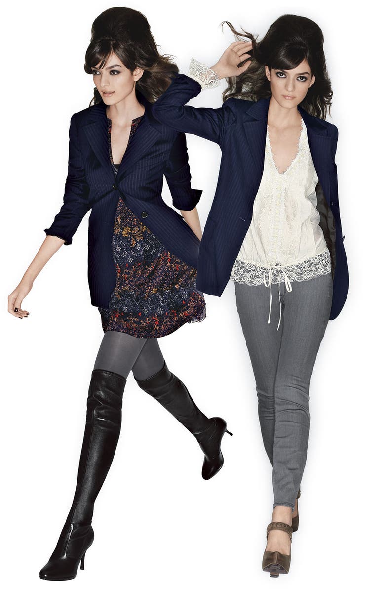 Kenna-T Essential Kenna-T Pinstripe Boyfriend Blazer, Alternate, color, 