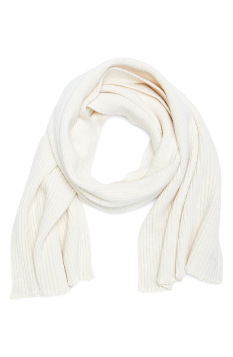 Chloé Blanket Stitch Wool & Cashmere Rib Scarf, Alternate, color,